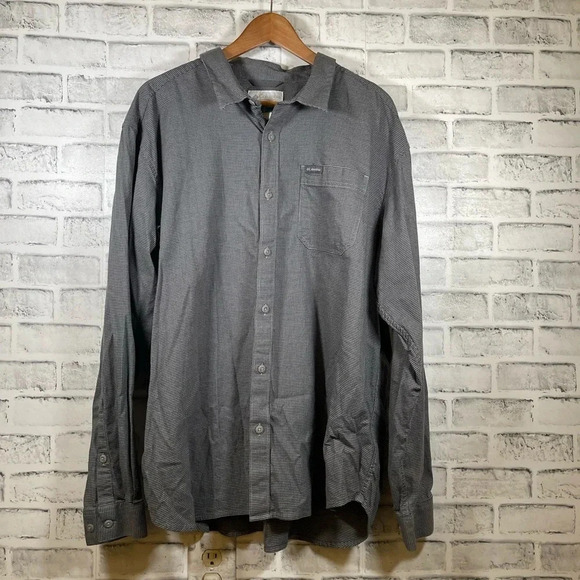 Men’s Columbia black/gray Long Sleeve Button Front Shirt Size XXL - Picture 1 of 5